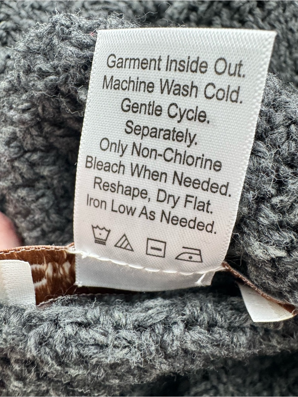 Coldwater Creek Gray Cowl Neck Fringe Poncho Cape Sweater Boho Wool Blend - Picture 4 of 6